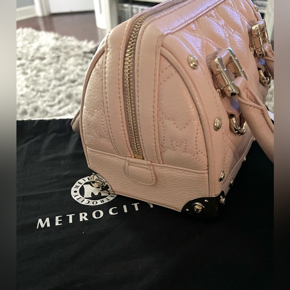 Metro City Handbag Pink Small Boston Bag Satchel Purse Lock Leather Speedy Gift - Picture 6 of 13